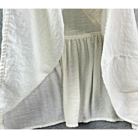 WHO WHAT WEAR Blouse Women's XS White Ruffle Sleeveless‎ Top Peplum Boho Flowing - Picture 4 of 8